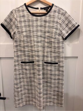 Ann Taylor Black and White Tweed Shift Dress